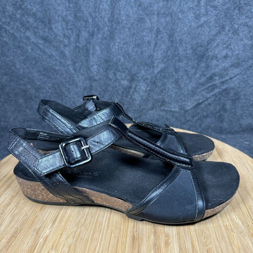 Aetrex Sabrina Sandalistas Black Cork Comfort Sandals Women’s size 5